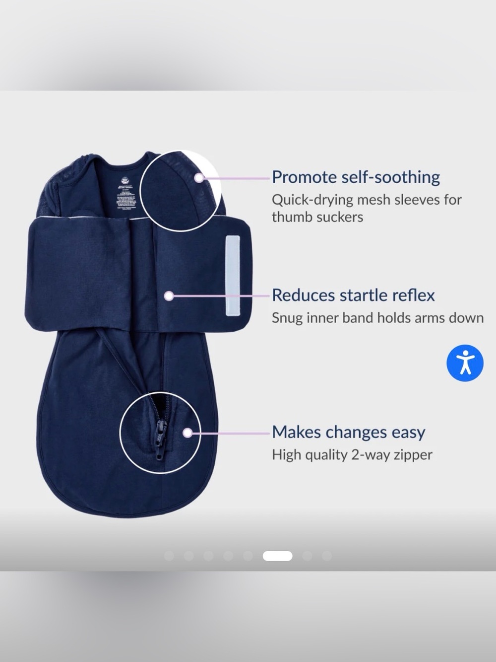 Nested Bean Navy Infant Sleep Sack Swaddle